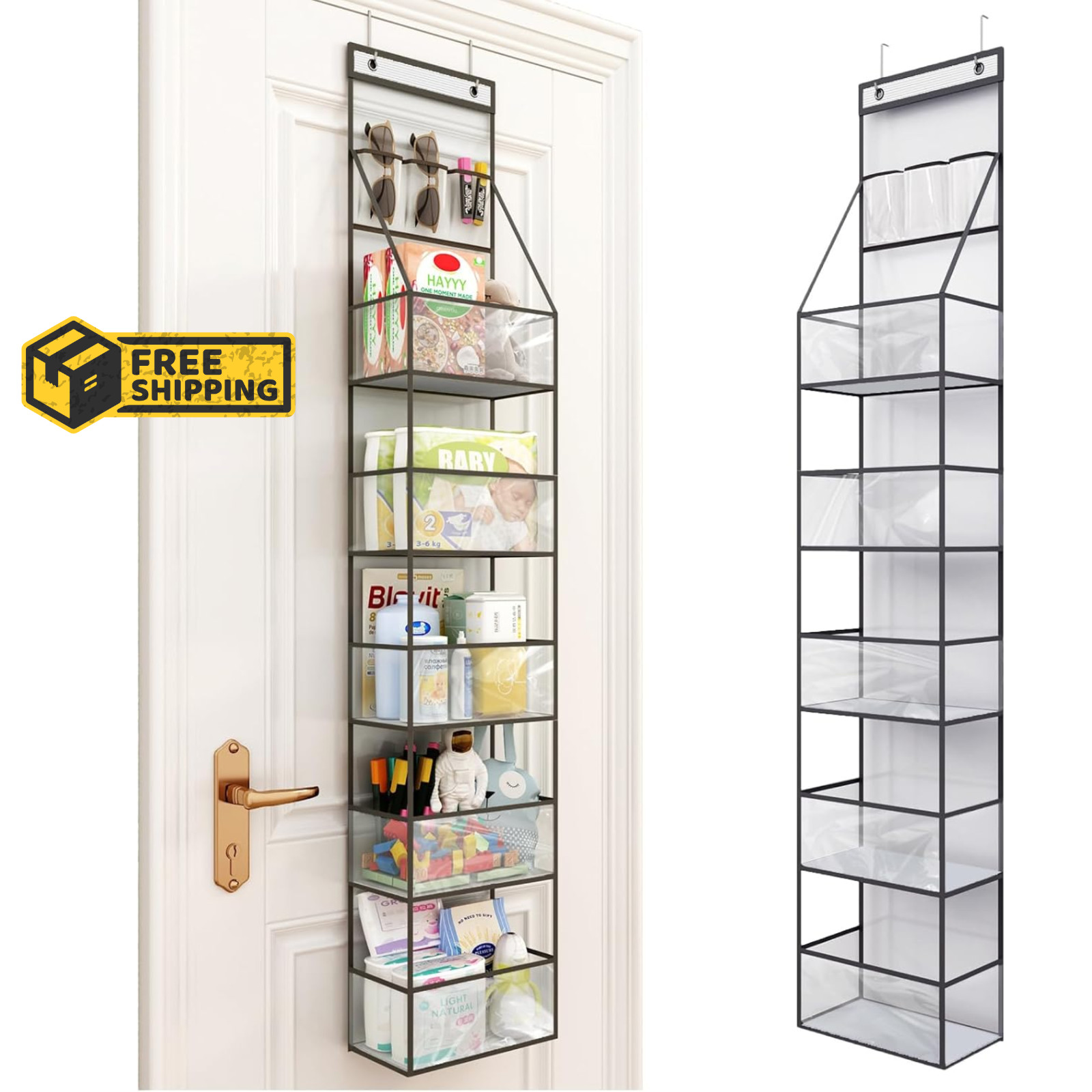 6 Shelf Over The Door Hanging Pantry Organizer Behind The Door Storage Organizer