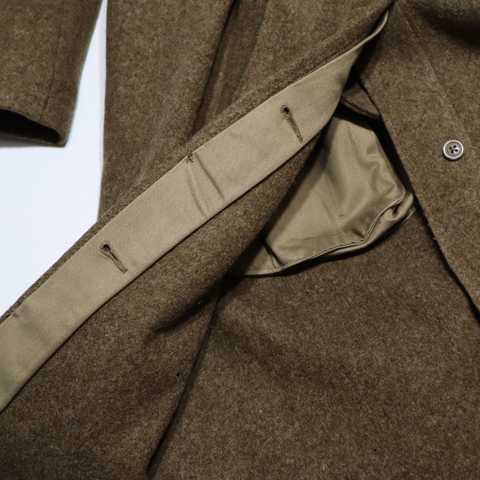 Vintage 1940s WW2 US Military USAAF Army Air Force Wool Overcoat Trench Coat 36