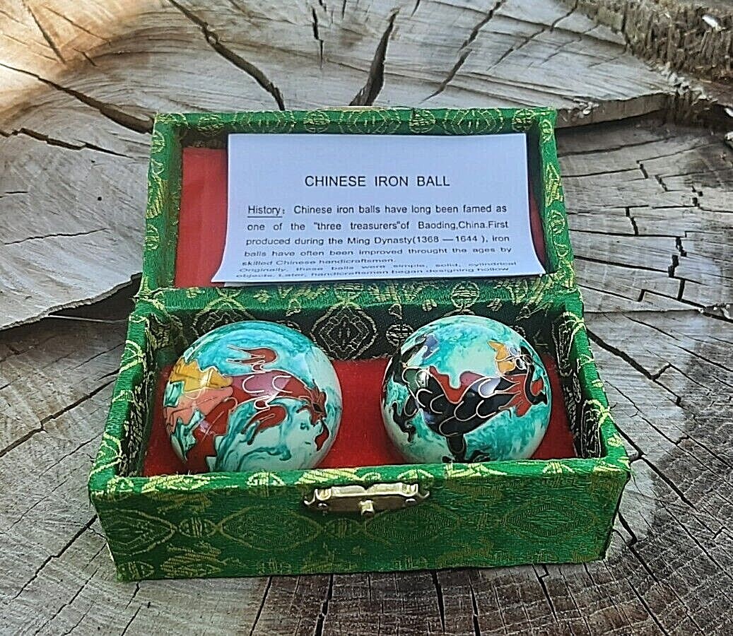Chinese Healthy Therapy Chrome 2 balls Set /40mm/Dragon&Phoenix/Exercise