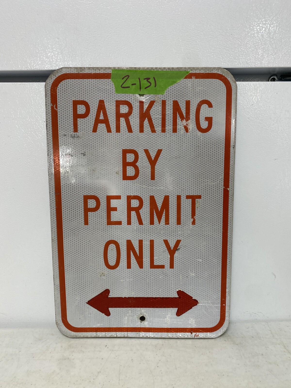 Street Traffic Road Sign Authentic Retired (Parking Permit Only) 12"X18"  2-131