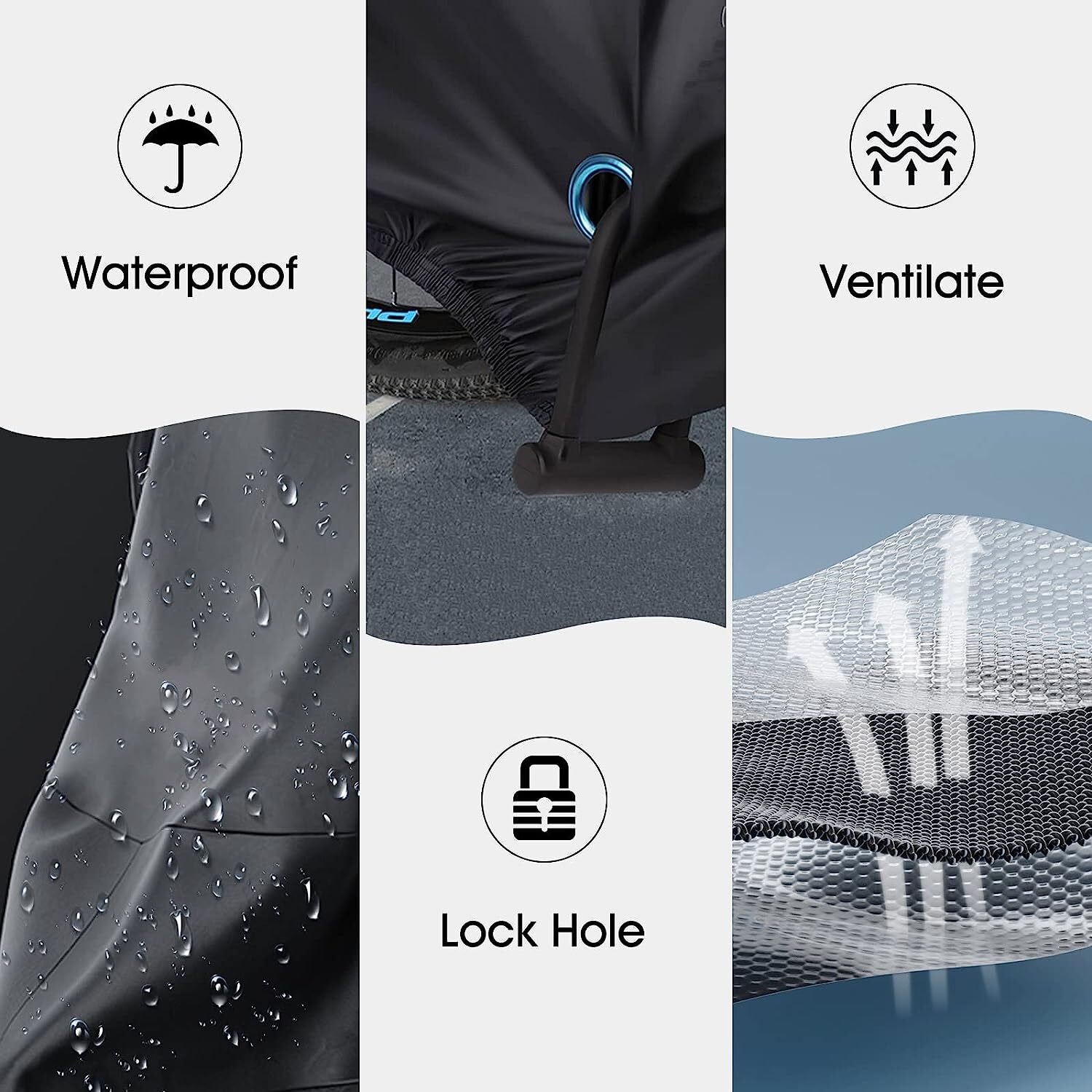 SLSY Bike Cover Waterproof Bicycle Covers Rain Sun UV Dust WindProof &Lock Hole