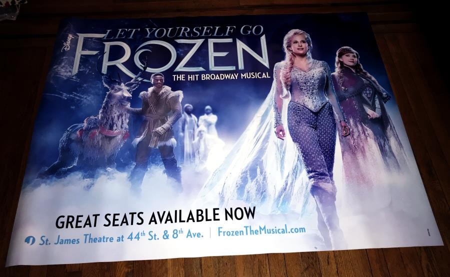 DISNEY FROZEN THE MUSICAL  BROADWAY NY NYC  5FT subway POSTER #2 2019 BEAUTIFUL