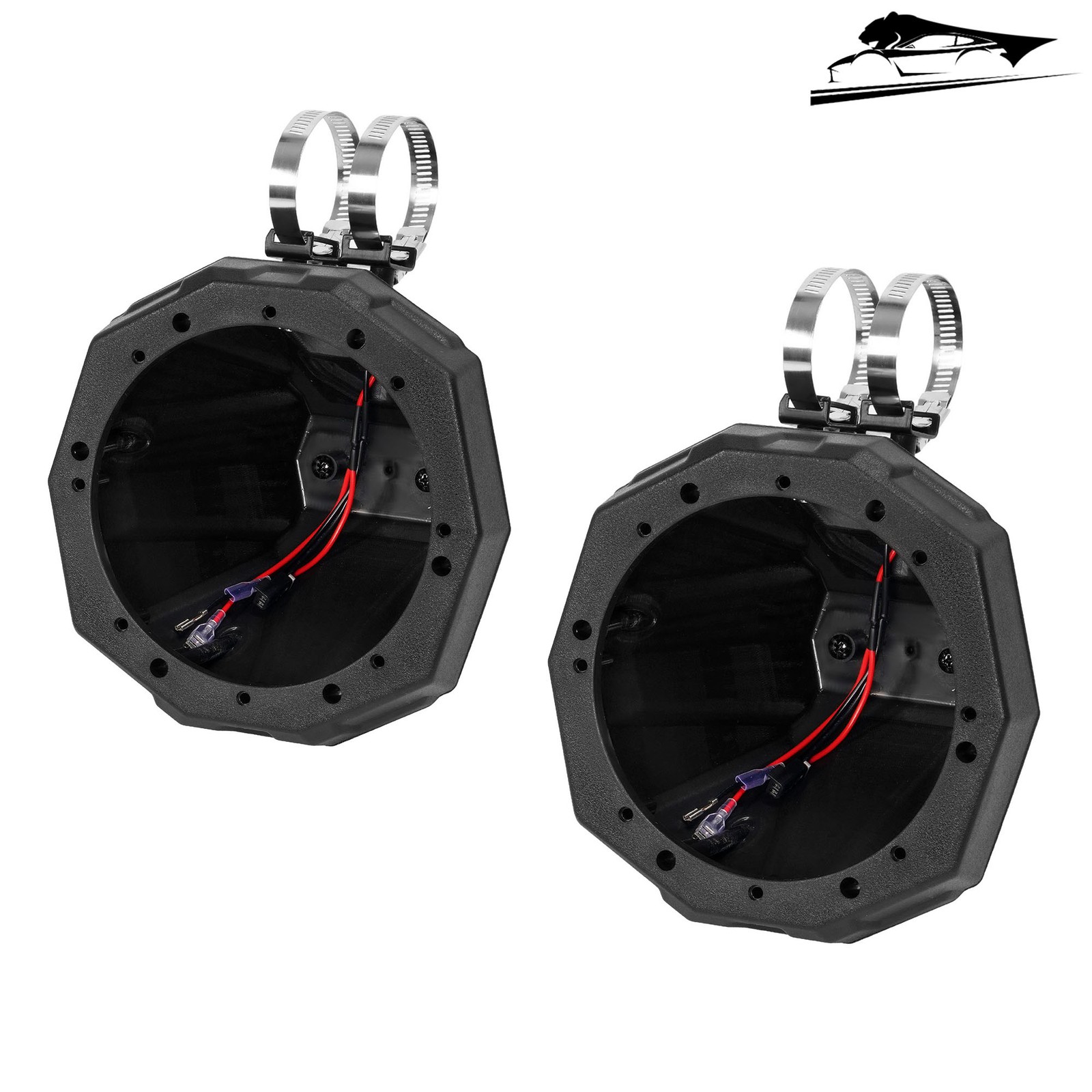 6.5" Speaker Pods Cage Enclosures 1.5-2" for Marine Boat Tower UTV Polaris RZR