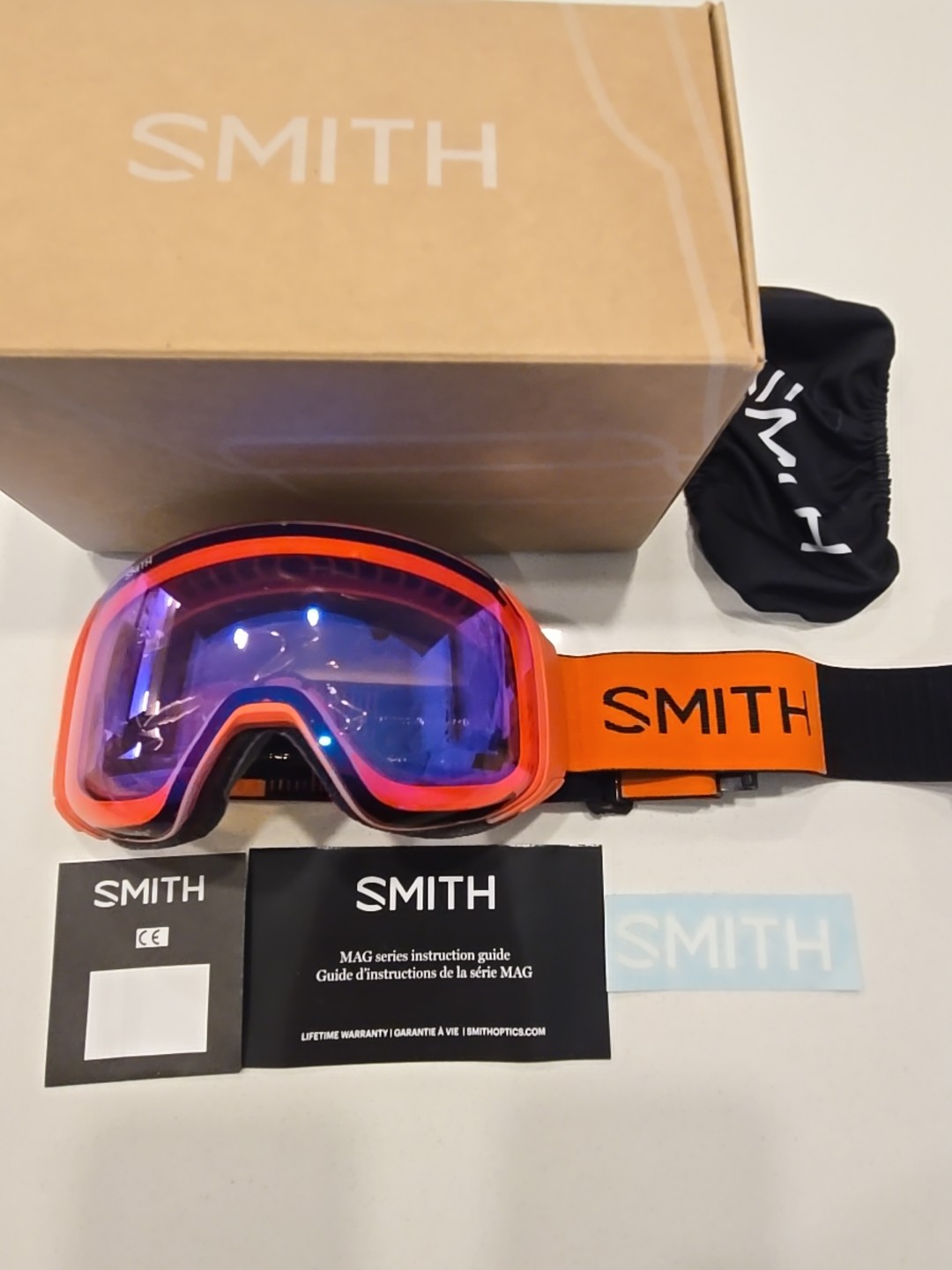 New Smith 4D Mag S Poppy Goggles Chromapop Storm Blue Sensor Lens Red Low Light