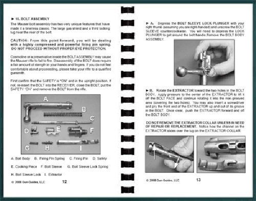 Mauser Rifles Manual Book Takedown Guide direct from Gun-Guides Disassembly K98