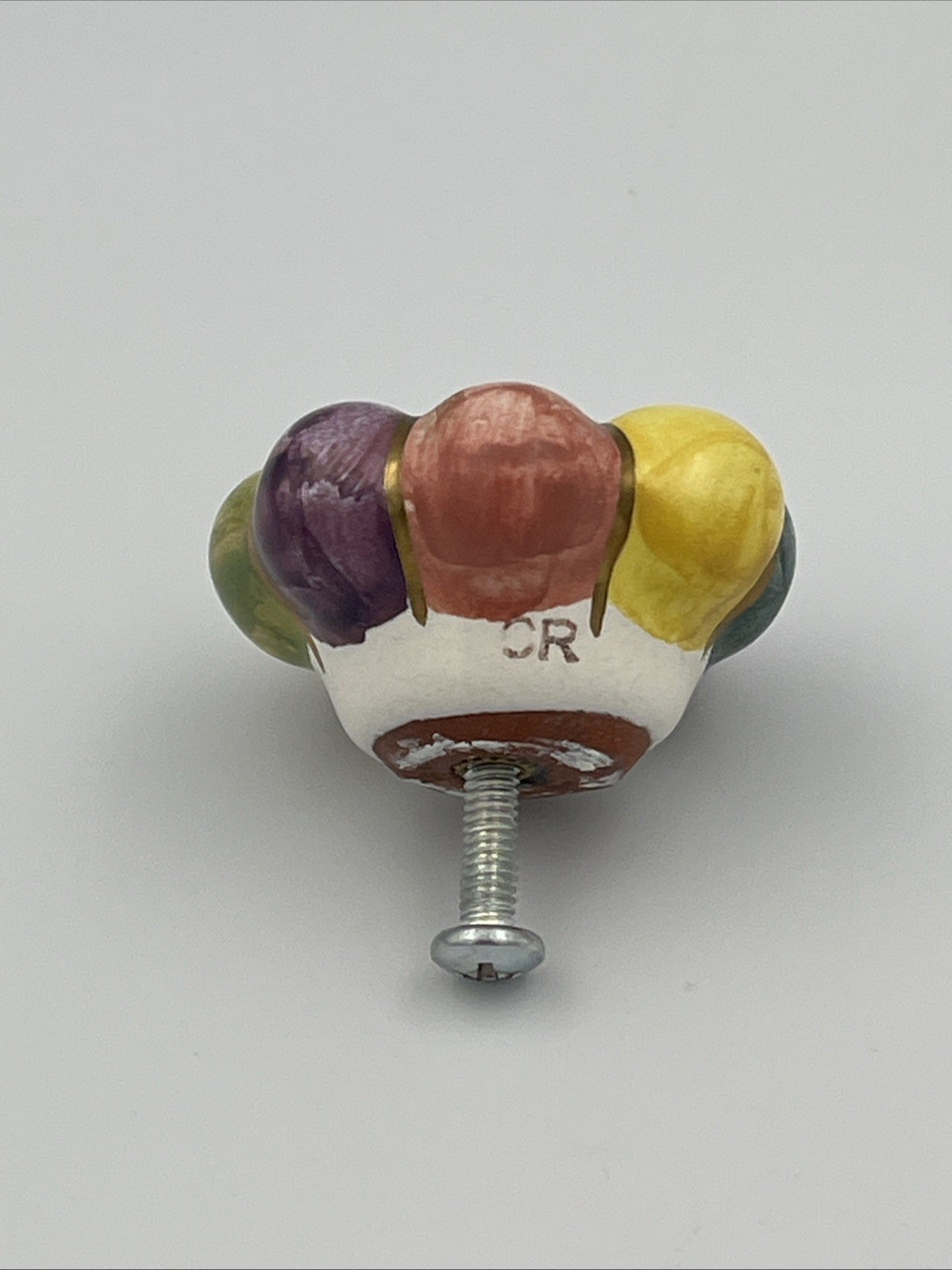 Mackenzie Childs 175” Majolica Rosie Posie Knob Pull With Hardware