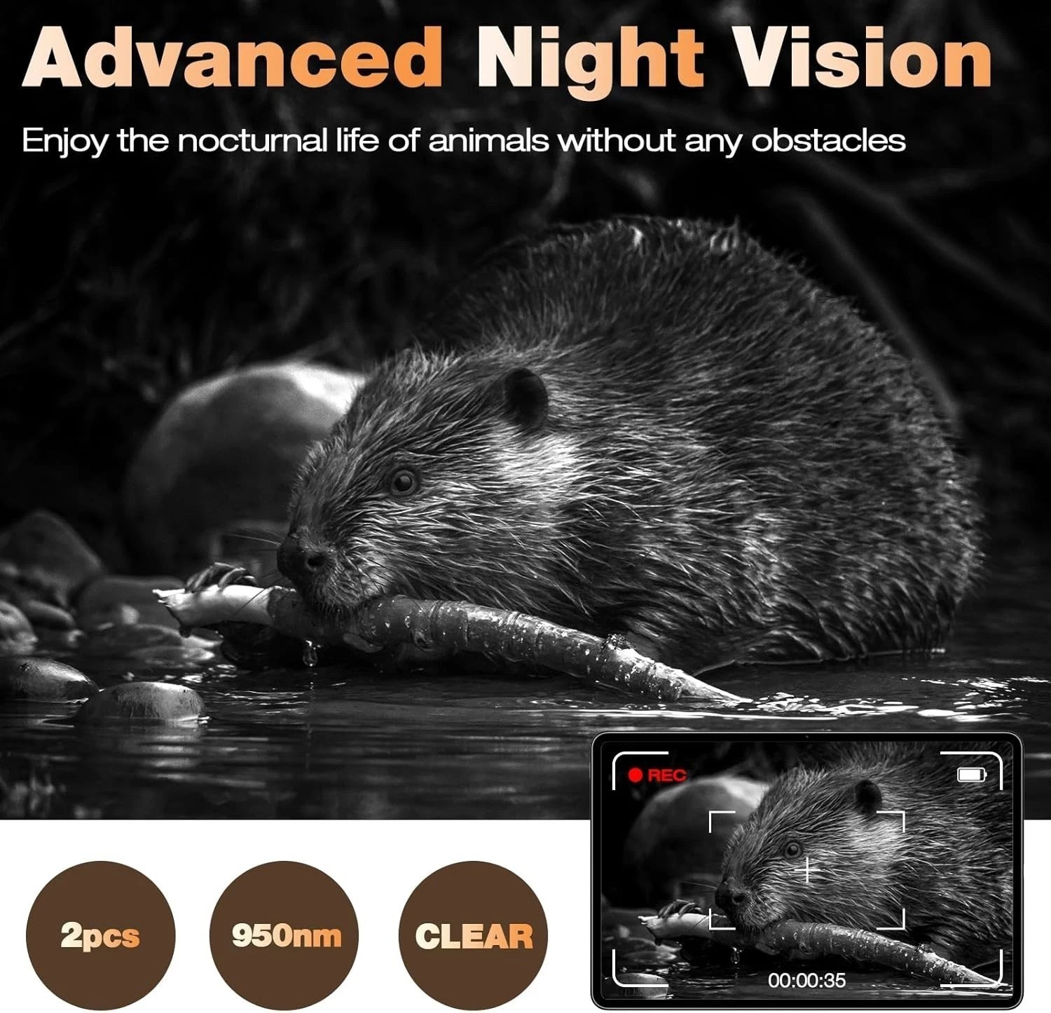 4 Pack Campark Mini 48MP Game Trail Deer Camera 4K Wildlife Hunting Game Cam