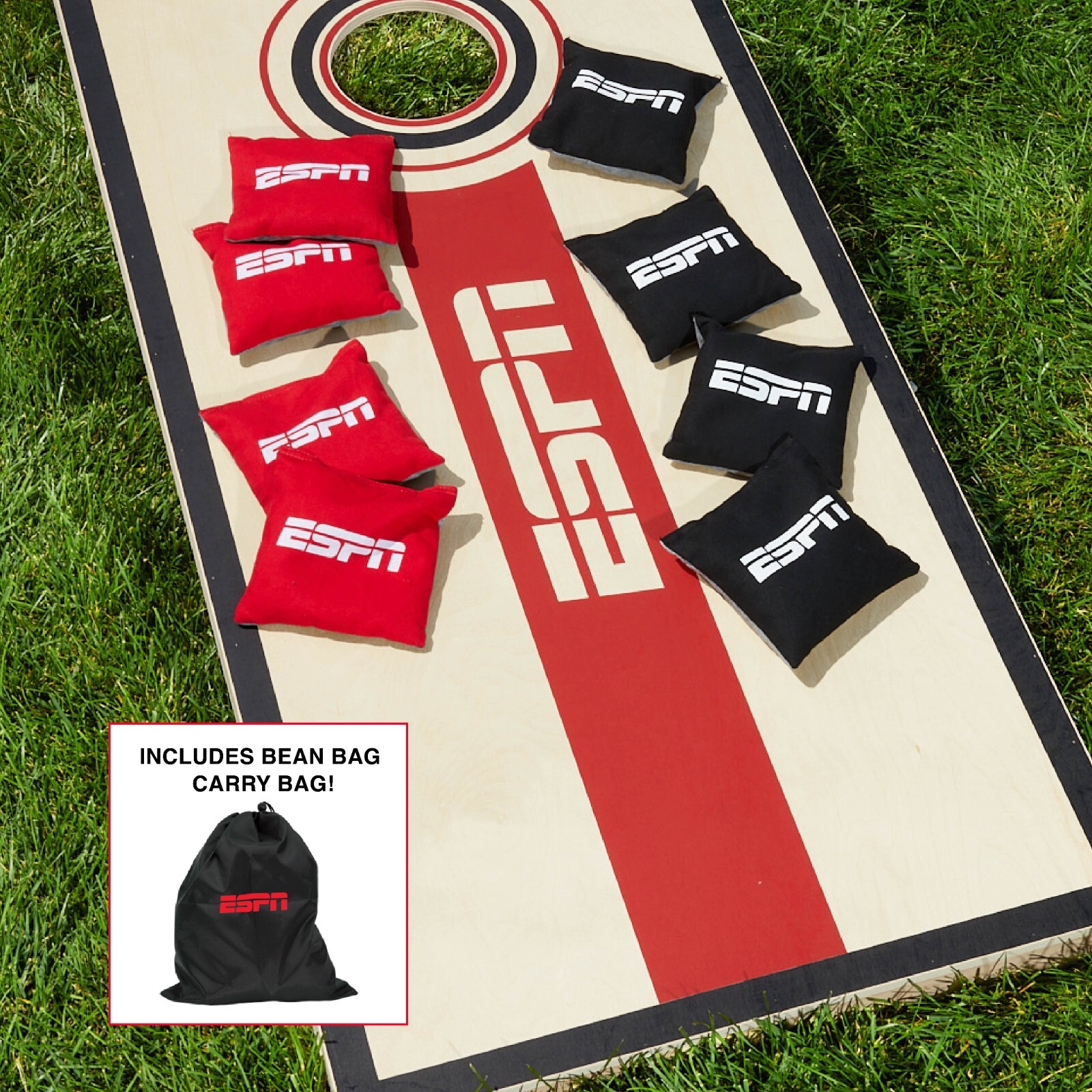 ESPN Cornhole Bags and Travel Case, Regulation Size/Weight (Set of 8)