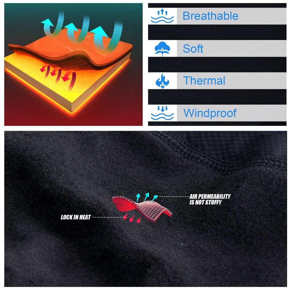 Winter Thermal Face Mask Ear Warmer Ski Riding Motorcycle for Cold Weather Black