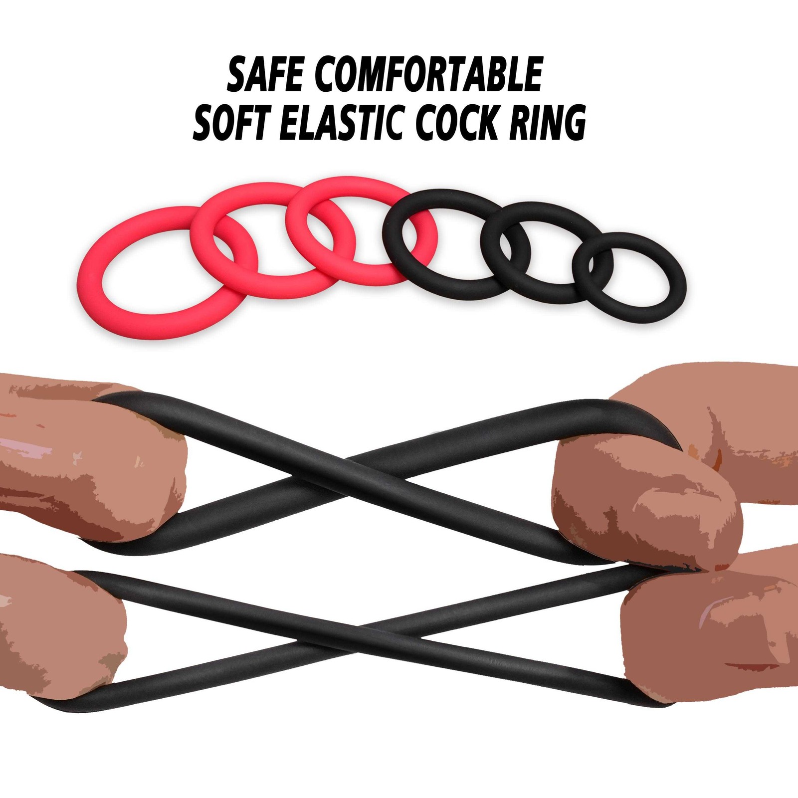 7PCS Silicone Cock Ring Super Stretchy Strong Stay Hard Penis Rings Men Sex Toys