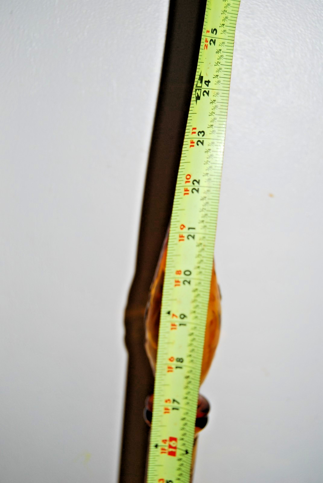 Vintage Empoli Honey Amber Crinkle Glass Decanter Bottle 23" Tall w/ Stopper