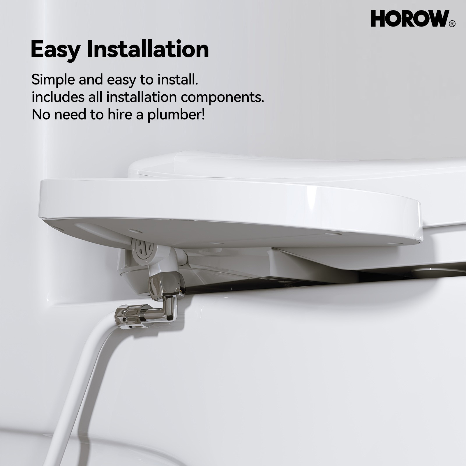 HOROW Elongated Bidet Toilet Seat With Heated and Dryer Model B0403 Warm Water
