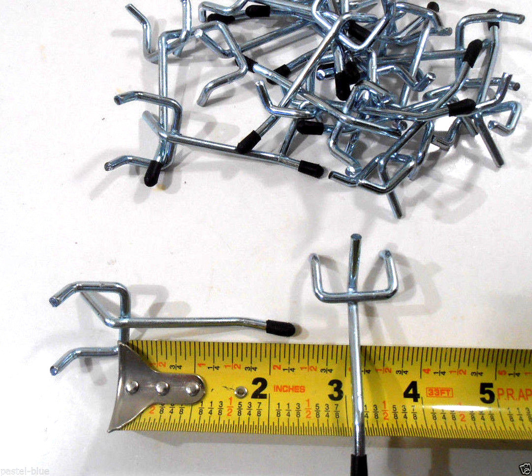 PEG HOOKS 50 PC. 2" inch PEGBOARD HOOKS SAFETY BLACK TIP PEG BOARD HOOKS