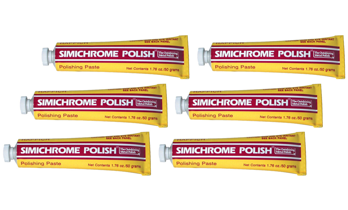 6 Pack Simichrome Happich 390050 Metal Polishing Car Paste Bakelite Test 1.76 oz