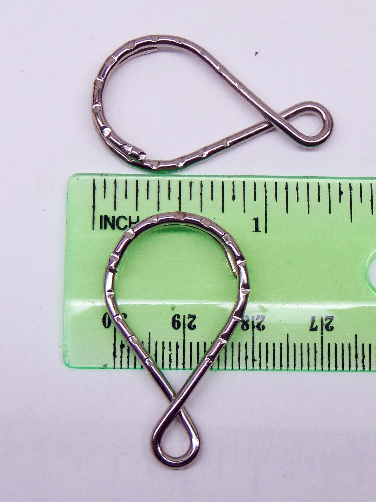 Figure 8 Key Rings Hammered Split Ring Nickel Plated Steel 36mm long (1.5")