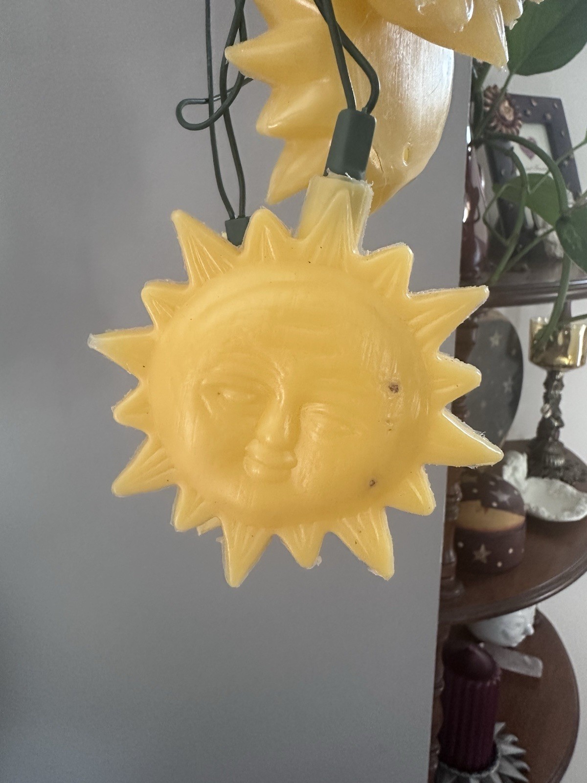 Rare 1994 Vintage Celestial Blow Mold Sun String Lights, As Is