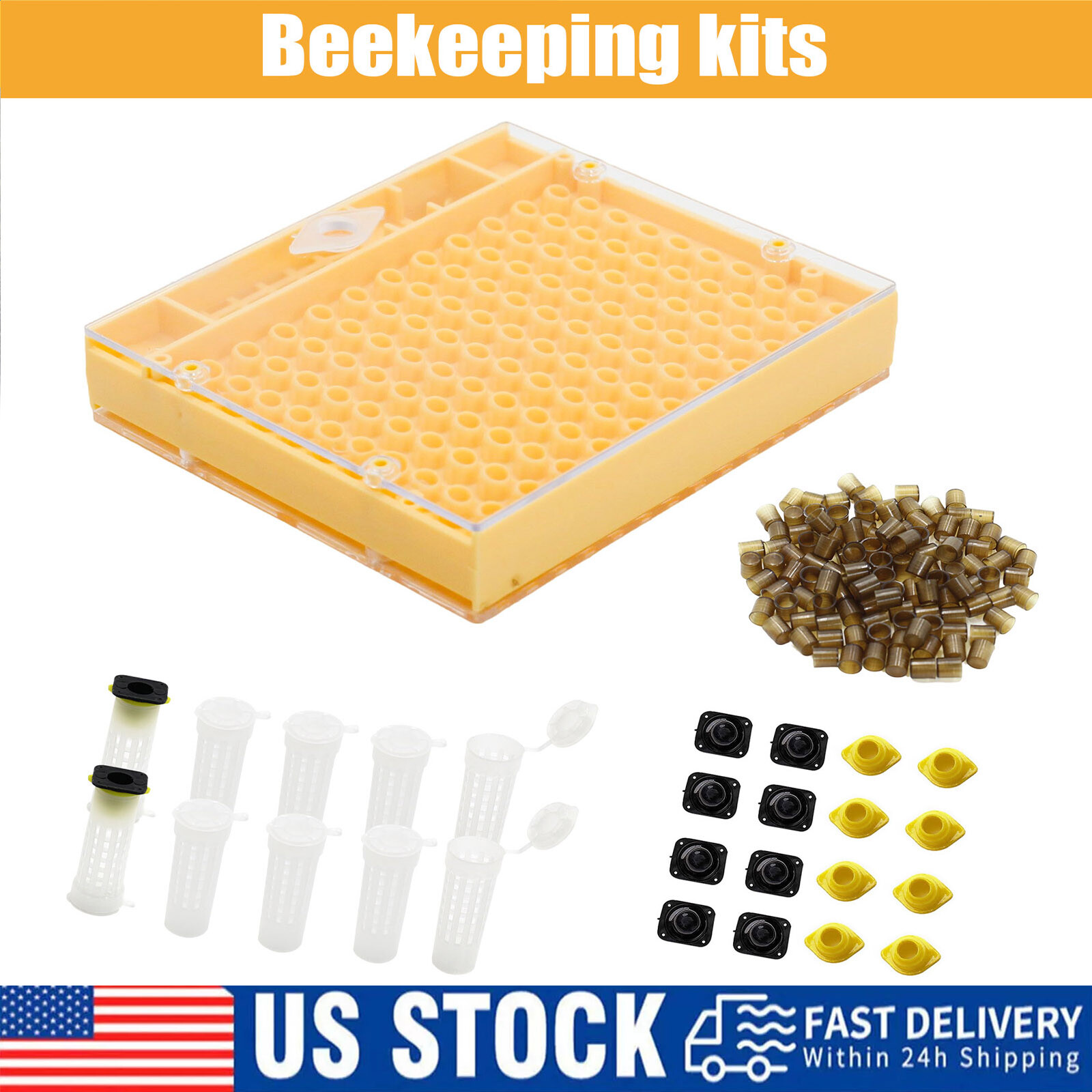 138X Beekeeping Rearing Cup Kit Bee Queen Cages Roller Beekeeper Equipment Tool