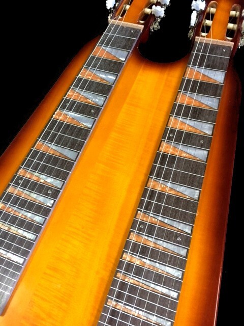 CUSTOM DOUBLE NECK 6/6 WESTERN SWING SUNBURST ELECTRIC LAP STEEL GUITAR