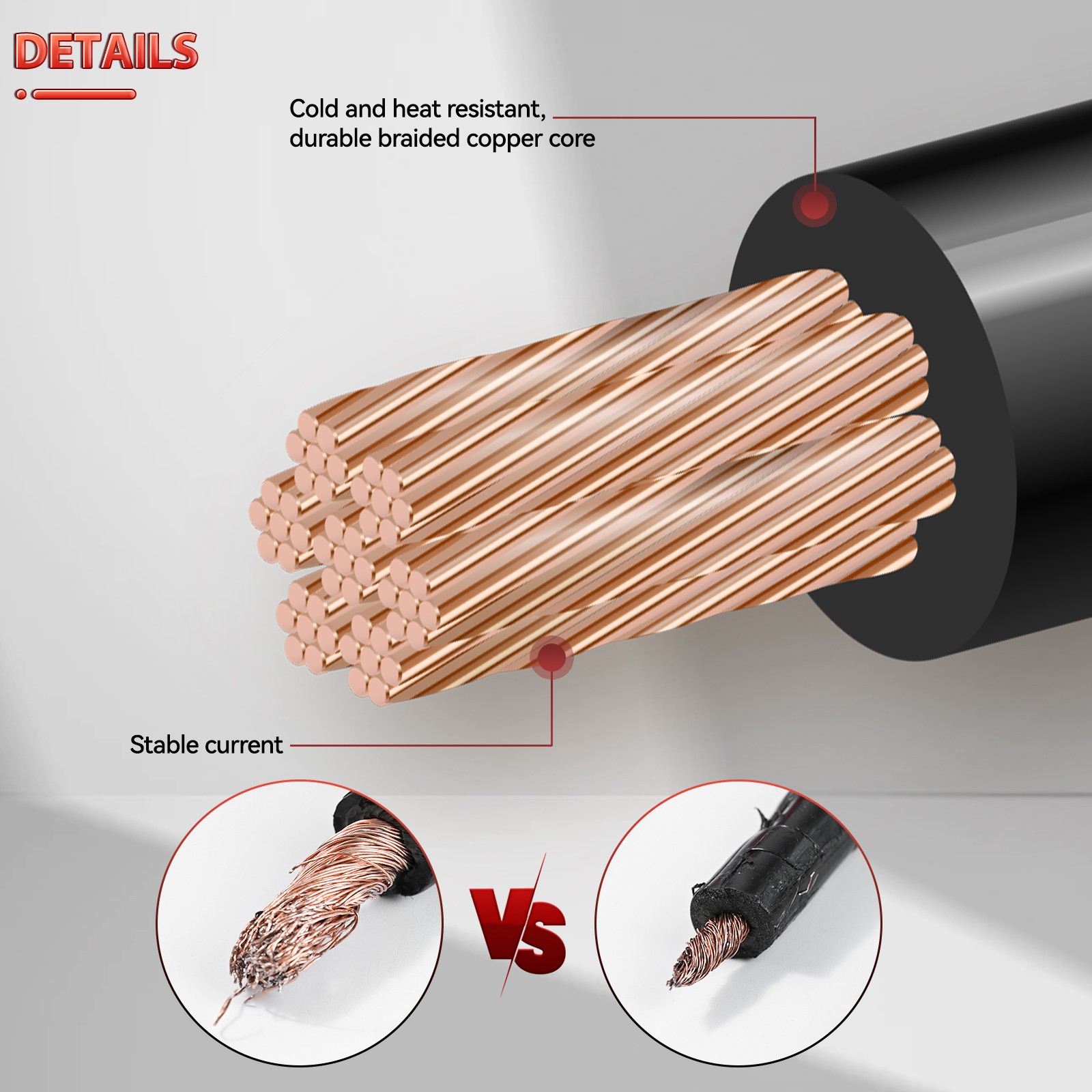 HEAVY DUTY 20FT BATTERY 2 GAUGE BOOSTER CABLE EMERGENCY POWER JUMPER 2000 AMP