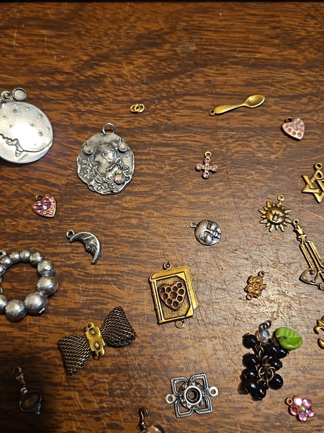Lot Of 50 Mixed Parts Pcs France Vintage 60s Brass Stampings Findings Jewelry 18