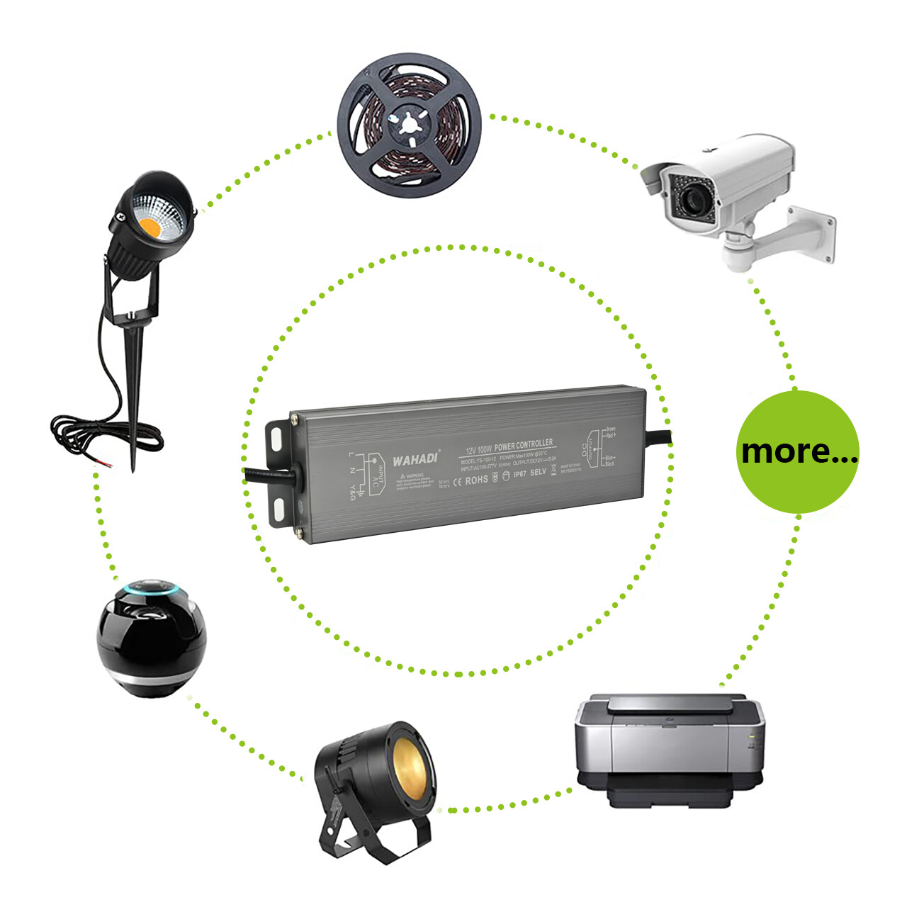 LED Power Supply 110V to DC 12V Voltage Converter Transformer Adapter Waterproof