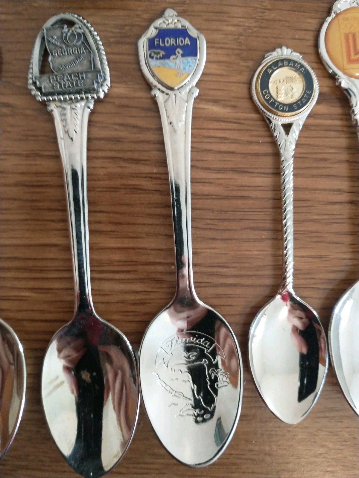Vtg Lot of 13 Silver Plate Small Souvenir Spoons