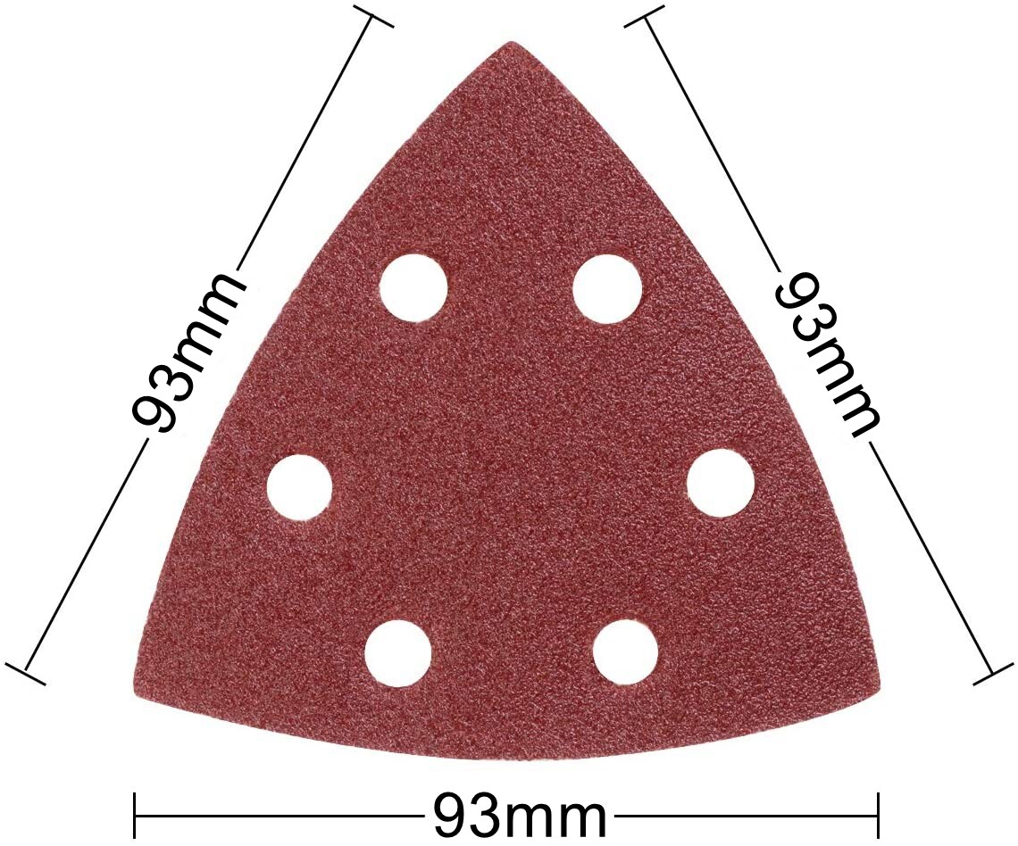 100x Triangle Sandpaper Sanding Pads Hook Loop for 3-1/2" Oscillating Multi Tool