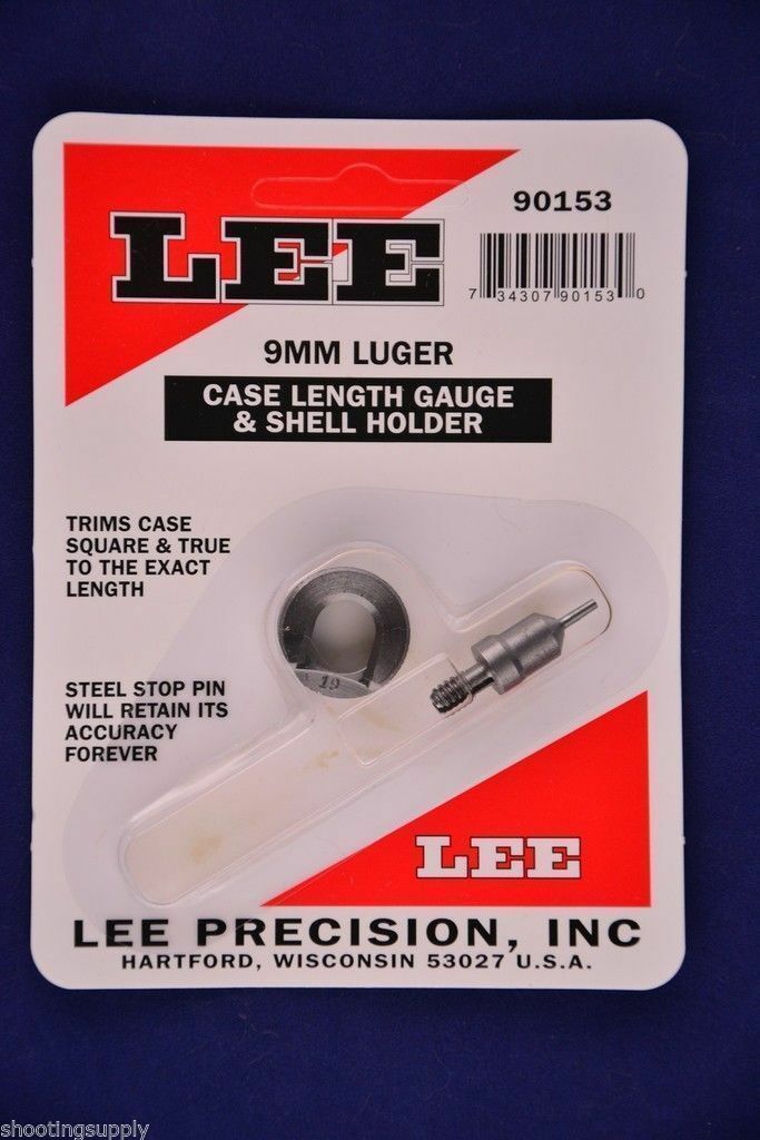 Lee 90153 Case Length Gauge & Shell Holder 9mm Luger 9x19mm Nato #90153