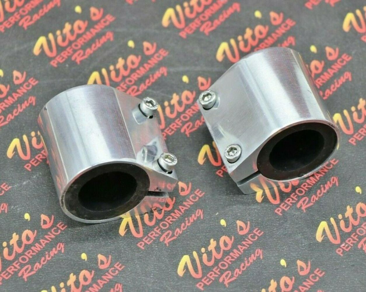 2 x ALUMINUM exhaust pipe clamps high temp connectors Yamaha Banshee POLISHED