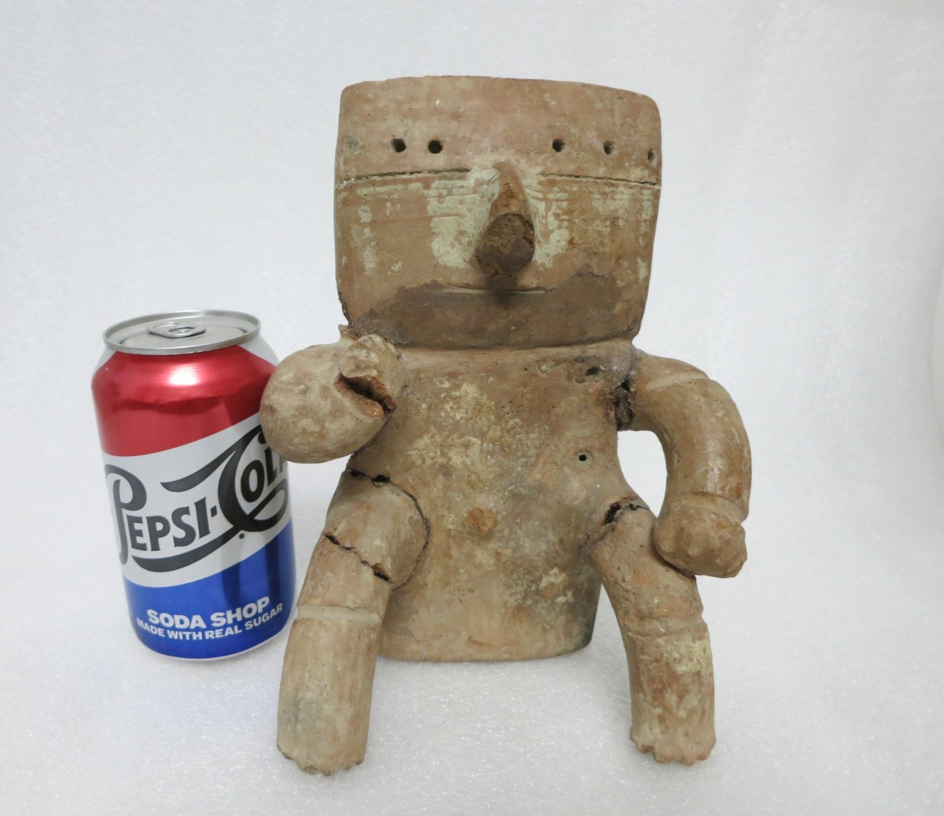 Epic Pre-Columbian Quimbaya Retablo Seated Figure 8" Tall