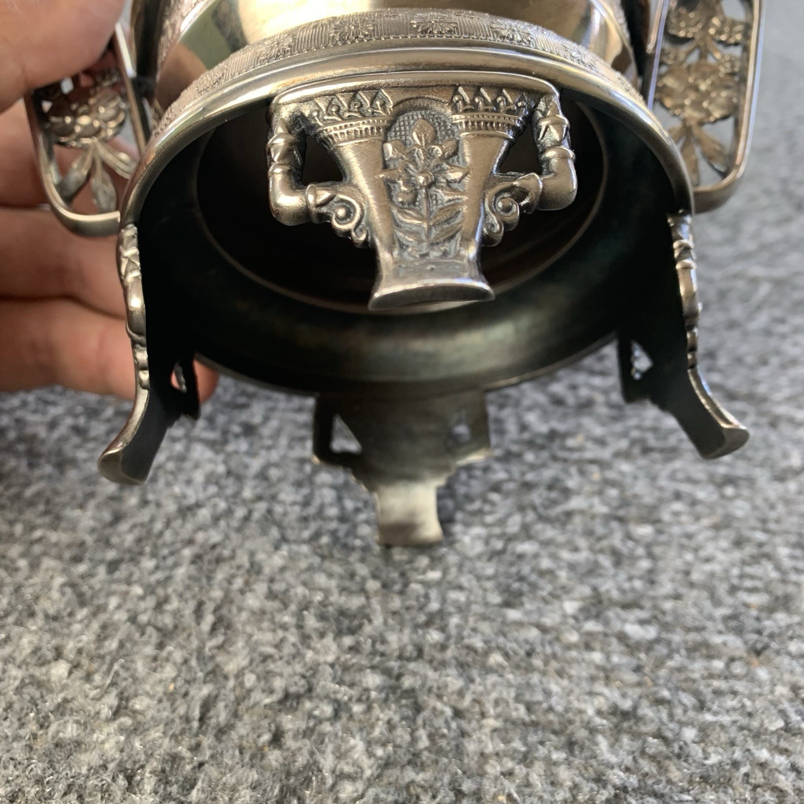 Antique Pairpoint Silver Plate Pickle Castor Clear Glass Marked 629 4913-z