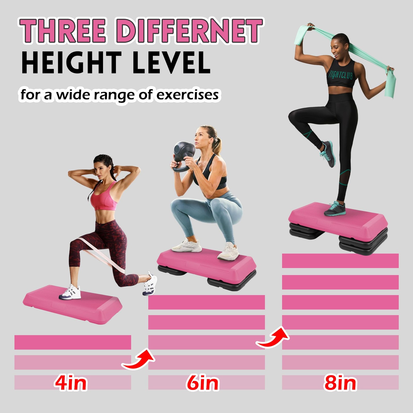 Step Aerobic Platform, 28''x 14'', Pink
