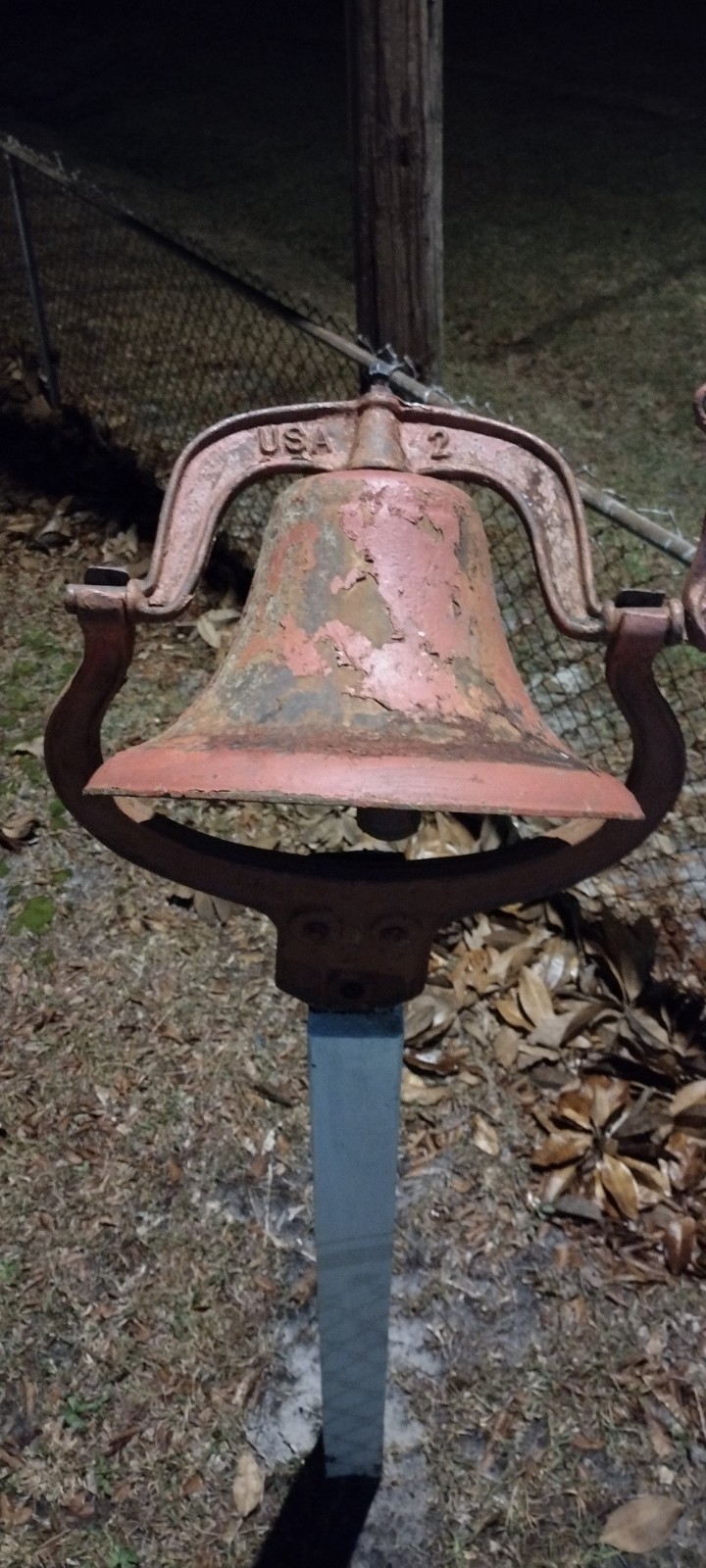 Late 1800s Crystal Metal Number 2 School Bell 19-20 Yoke Width