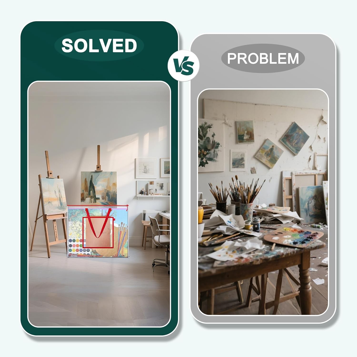 Large Poster Storage Bag, 25" x 19" Art Portfolio Bag with Pocket for Poster, Cu