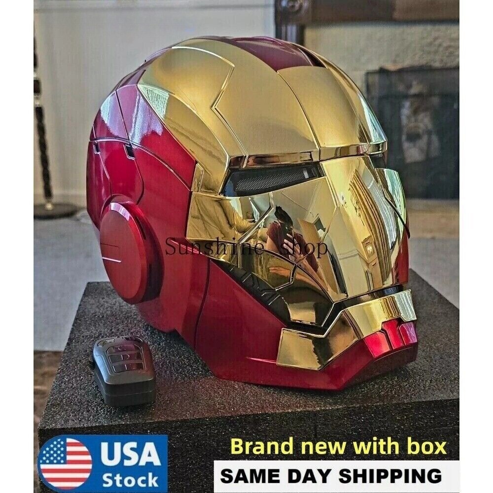 Autoking Iron Man MK5 Gold Electronic Helmet Mask with Voice Activation