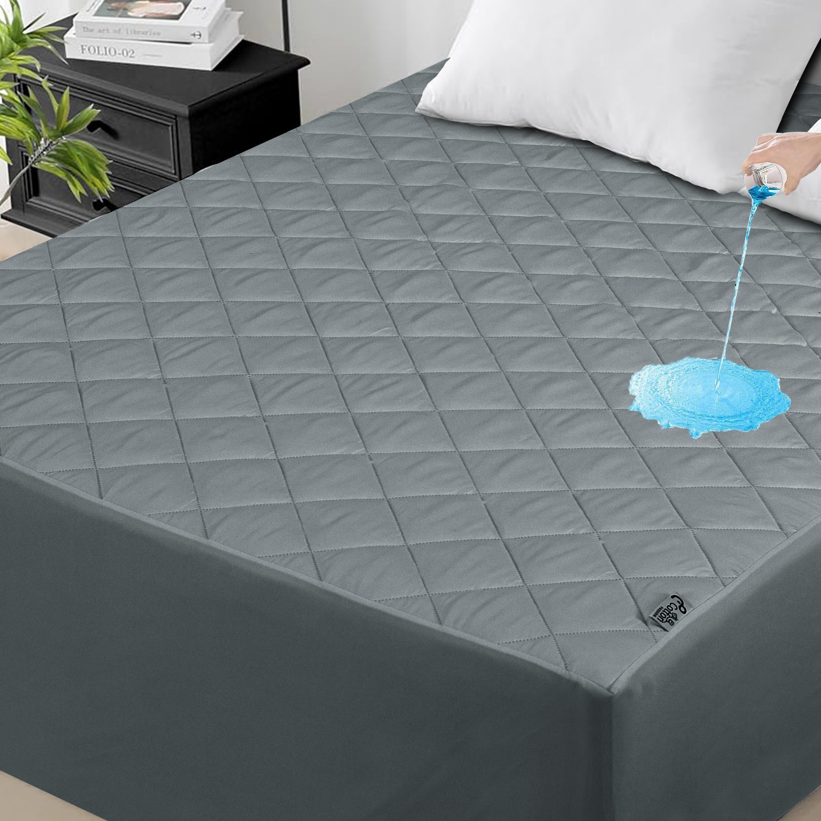 100% Waterproof Mattress Protector Quilted Fitted Mattress Cover 18" Deep Pocket