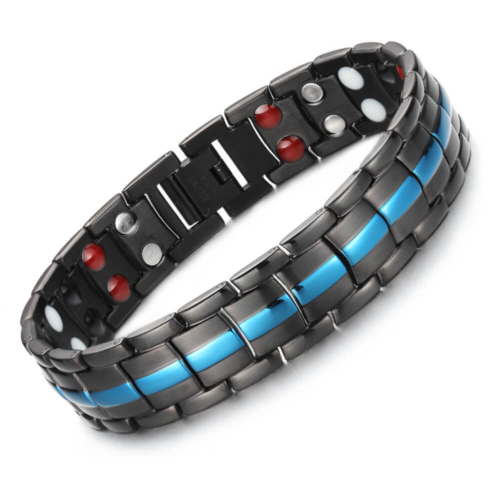 Elegant Blue Magnetic Bracelet Arthritis Pain Energy Balance Joy Great Gift Men