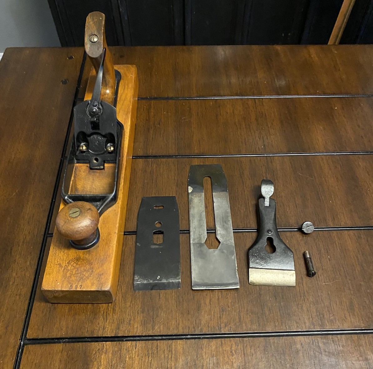 Antique c.1910 Ohio Tools Co.No.027 Wood Transitional Jack Plane “Ohio Globe”