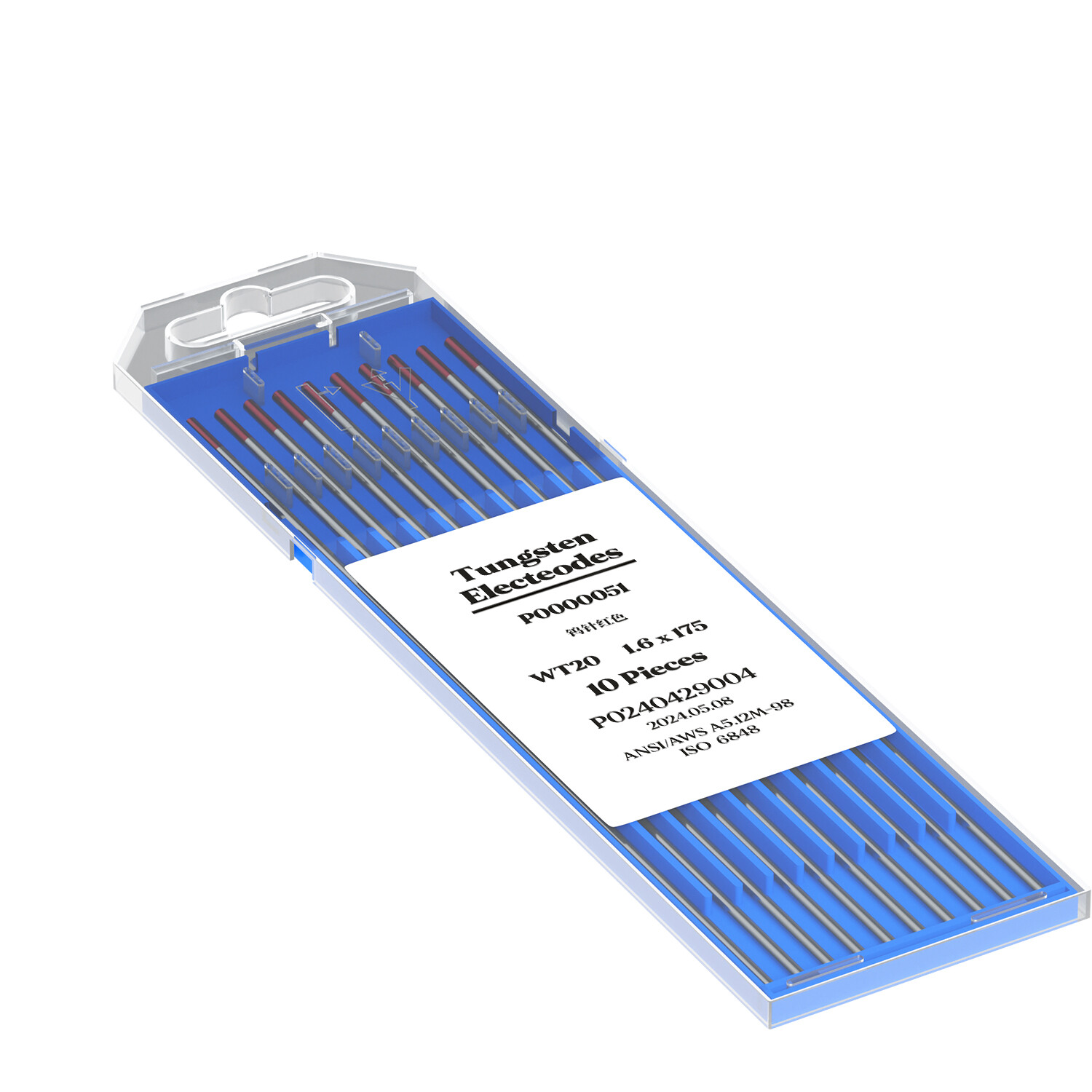 1/16" x 7" Red TIG Welding Tungsten Electrode 2% Lantanated - 10-pack US