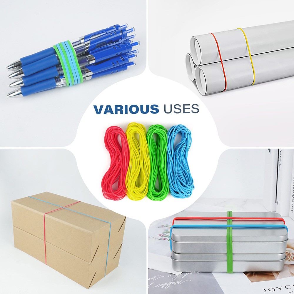 170 PCS Large Rubber Bands Long Rubber Bands Heavy Duty 4 Assorted Colors