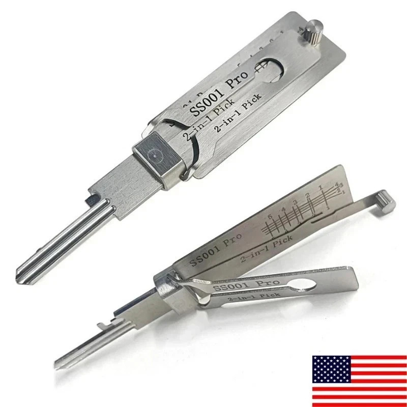 Hook And Pickup Tool Kit 2 In 1 Portable Lock Picking Set Ergonomic Handle**