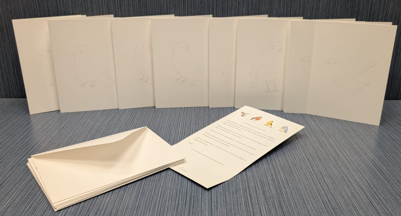 Set of 8 x Emily Lex Studio Paintable Watercolor Notecards 5"x7" Sketches Inc.