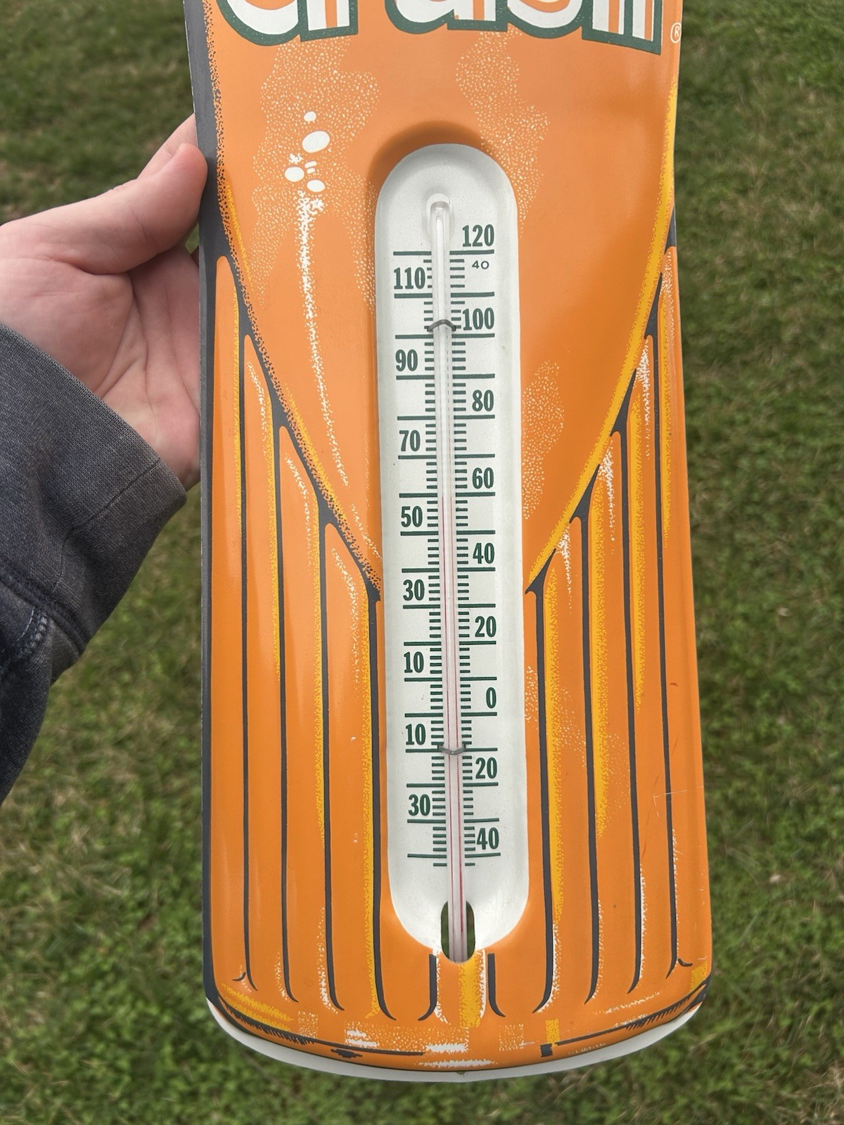 Orange Crush Bottle Thermometer Sign