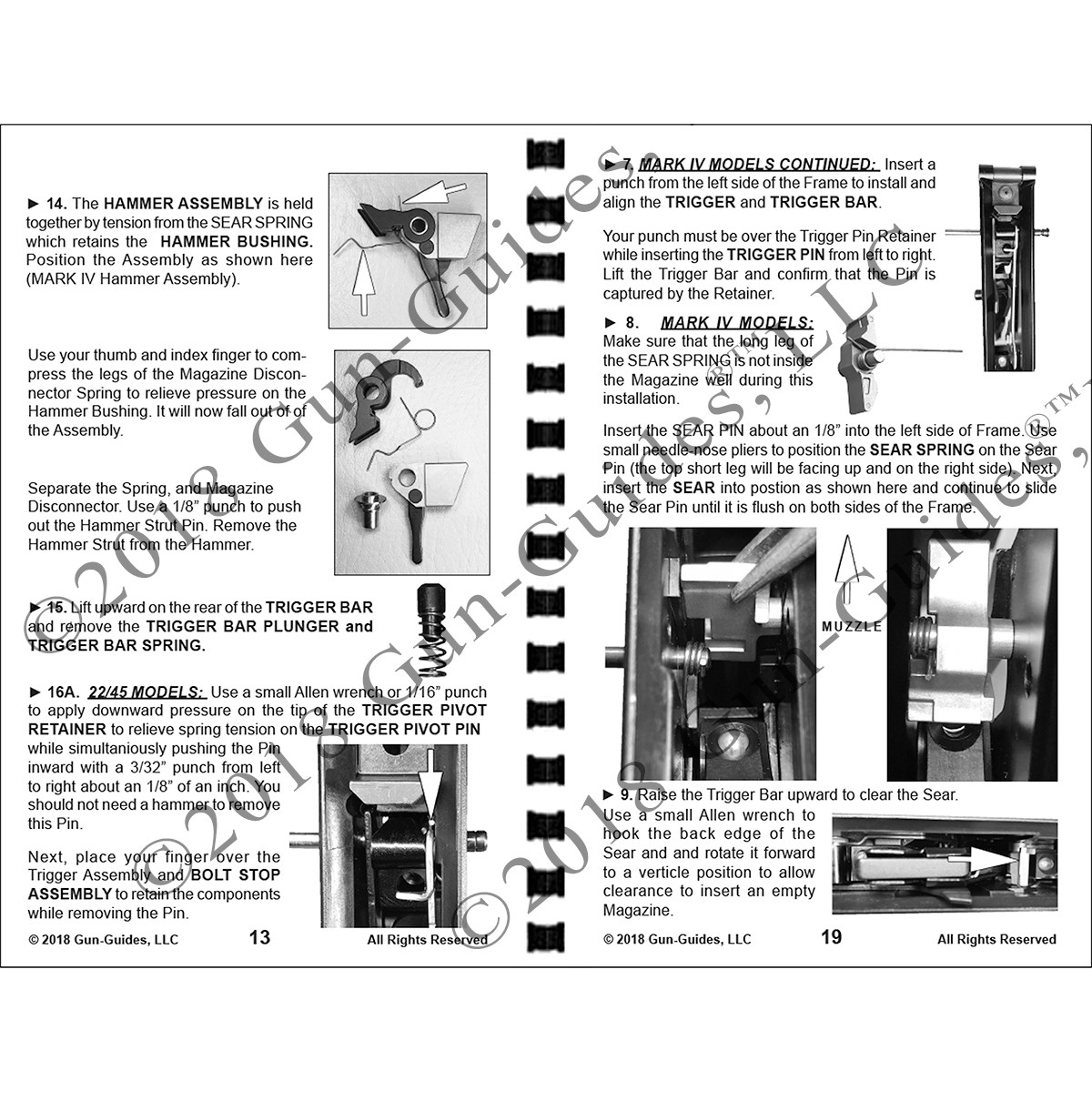 Ruger® Mark IV™ 4 22/25™ Book Manual Gun-Guide Disassembly Cleaning Lubrication