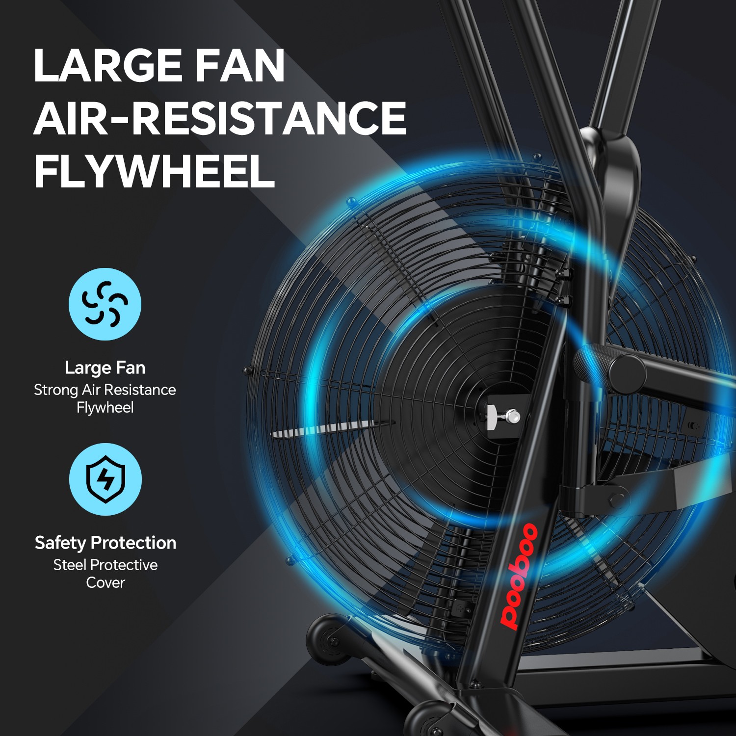 Home Fitness Fan Bike Indoor Cycling Exercise Bike Workout Bike Air Resistance