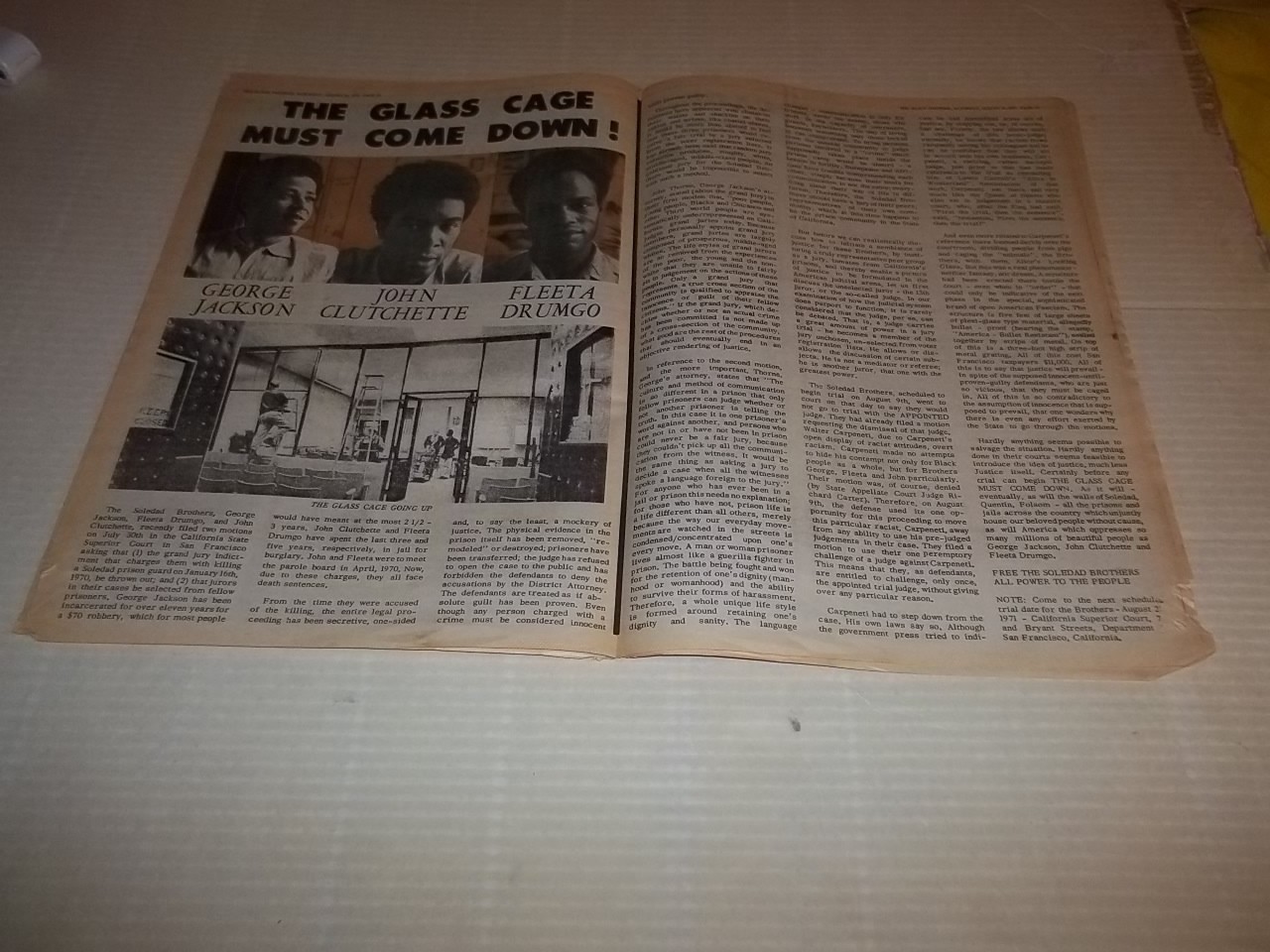 Black Panther Newspaper Aug 14, 1971 George Jackson, Angela Davis VG