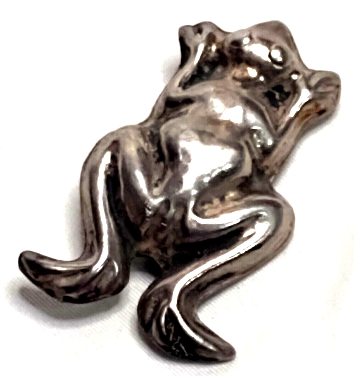 Brooch Frog Shaped VTG 1 7/8" Sterling Silver .925 Mexico Marked Franklyn
