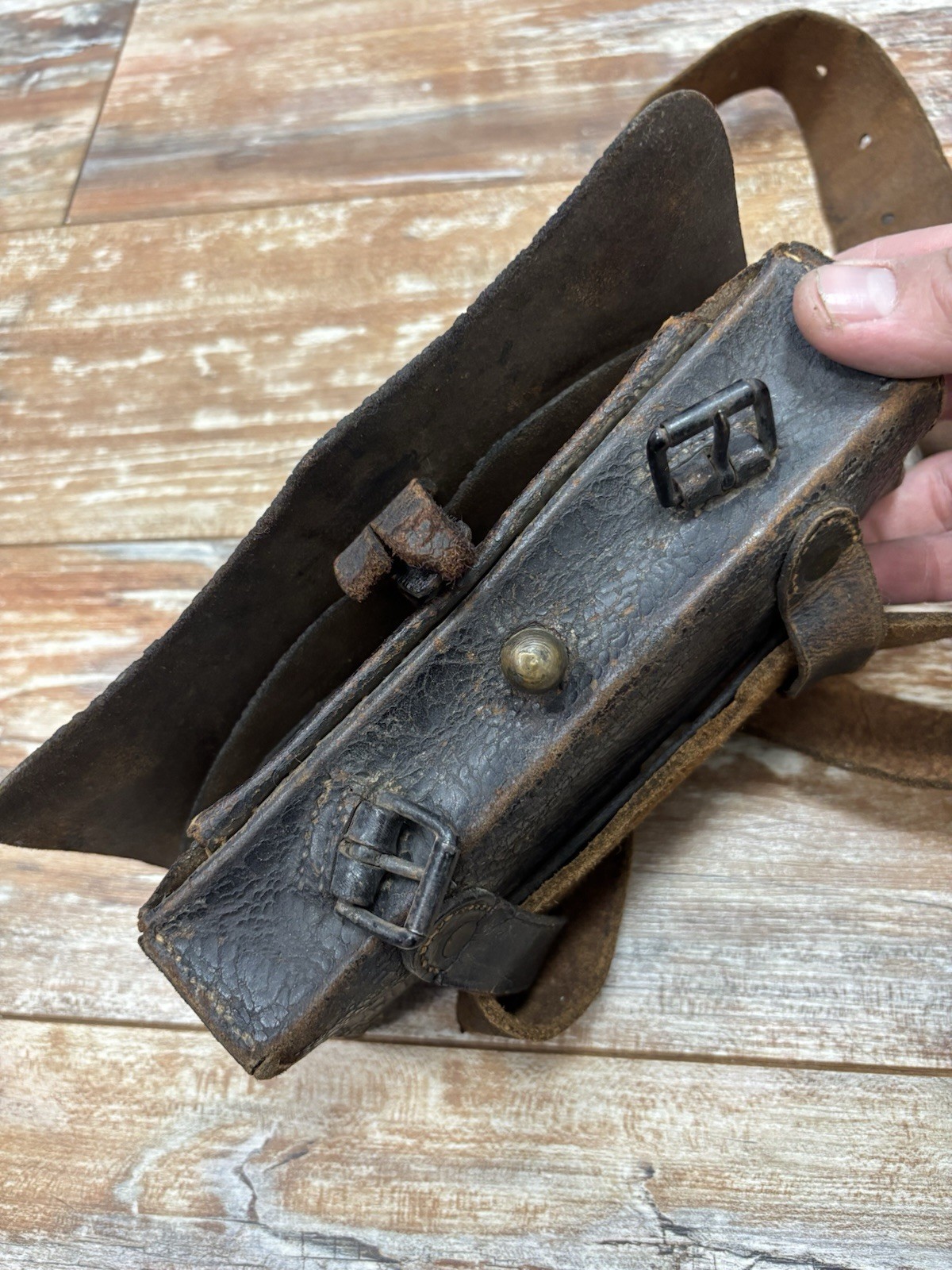 JE CONDICT NEW YORK Civil War Cartridge Box Maker Marked Original