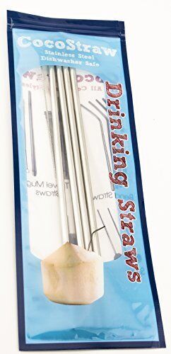 4 Stainless Steel Straws Big Straw Extra Wide 1/2" x 9.5" Long Thick FAT -