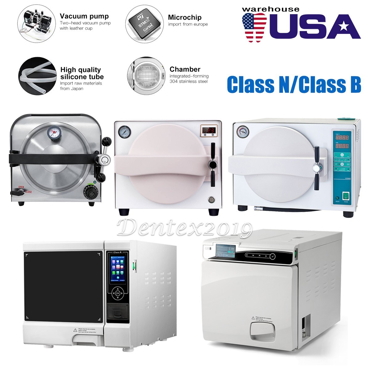 Autoclave Sobremesa Clase N/B con Secado Esterilizador Vapor para Clínica Dental